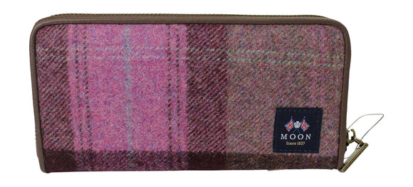 Glen Appin Of Scotland Authentic Moon Tweed Ladies Pink Purple Green Fordon Zip Round Purse Wallet