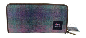 Glen Appin Of Scotland Authentic Moon Tweed Ladies Purple Green Fordon Zip Round Purse Wallet