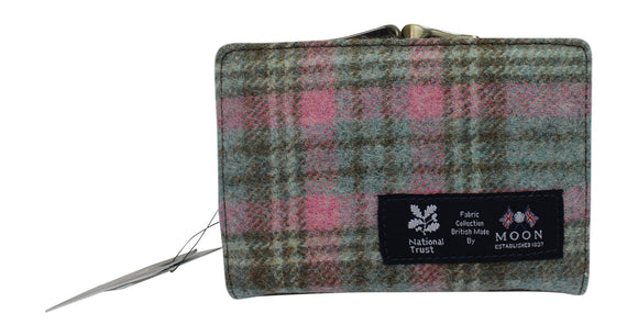Glen Appin Of Scotland Authentic Moon Tweed Ladies Mint Green Pink Belby Short Purse Wallet