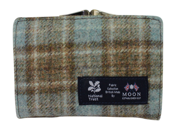 Glen Appin Of Scotland Authentic Moon Tweed Ladies Blue Brown Belby Short Purse Wallet