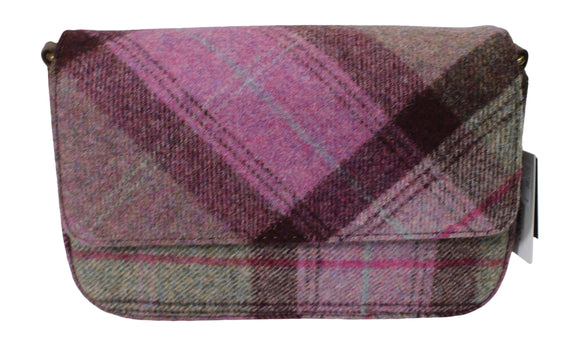 Glen Appin Of Scotland Authentic Moon Tweed Ladies Ellen Pink Purple Green Square Crossbody Handbag Purse