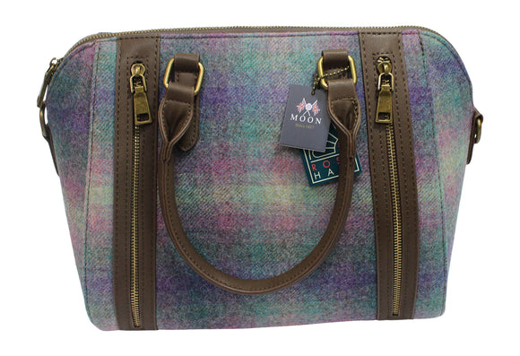 Glen Appin Of Scotland Authentic Moon Tweed Ladies Purple Green Top Handle Grab Handbag Purse