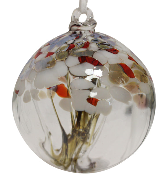 D & J Glassware Unique Handmade Anniversary Tree Of Life Decorative Glass Ball Bauble