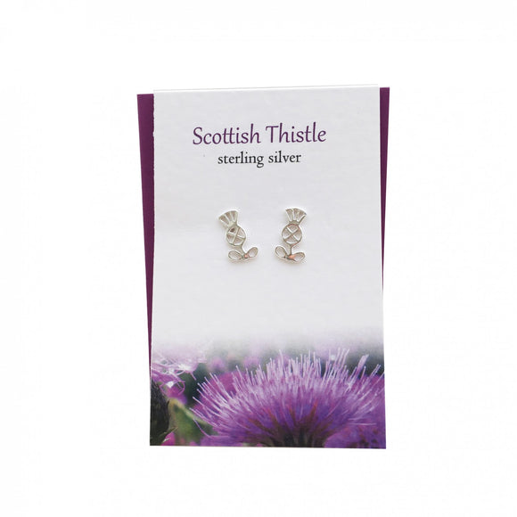 The Silver Studio Scotland Scottish Thistle Stud Earrings Card & Gift Set