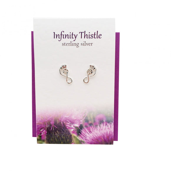 The Silver Studio Scotland Scottish Infinity Thistle Stud Earrings Card & Gift Set