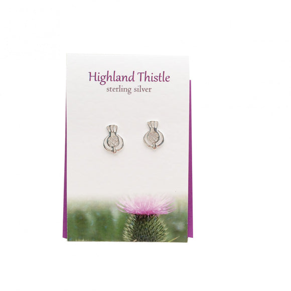 The Silver Studio Scotland Scottish Highland Thistle Stud Earrings Card & Gift Set