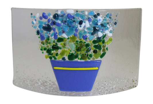 Hand Fused Bouquet Glass Arc Panel