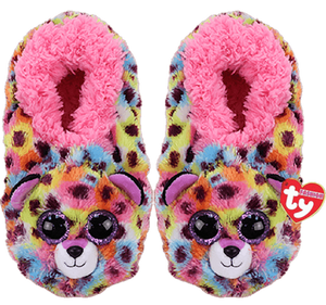 TY Beanie Babies GISELLE the LEOPARD Soft Plush Slippers