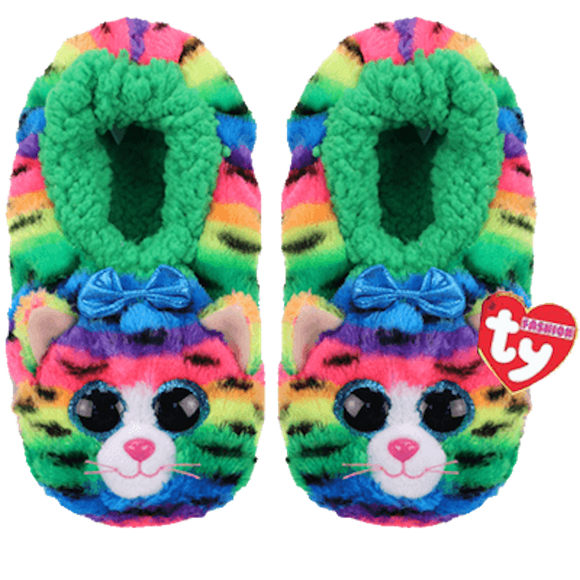 TY Beanie Babies TIGERLY the CAT Soft Plush Slippers