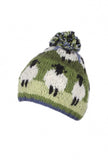 Sustainable Fair Trade Flock of Sheep Natural Wool Bobble Beanie Hat