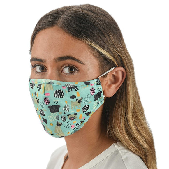 Snoozies! Green Dog Adult Adjustable Reusable Face Mask
