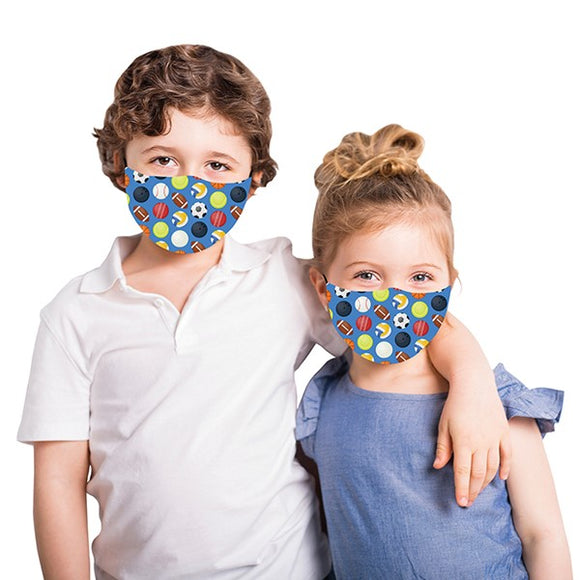 Snoozies! Blue Sports Unisex Childrens Adjustable Reusable Face Mask
