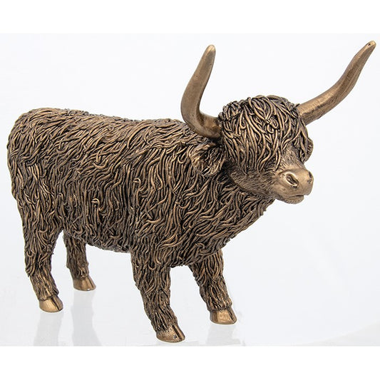 Large Bronze Standing Highland Cow