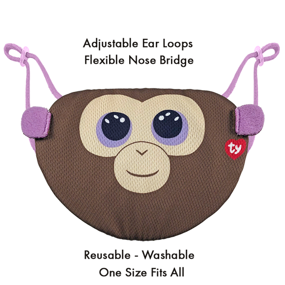 TY Beanie Boo Chidrens Face Mask - Coconut the Monkey