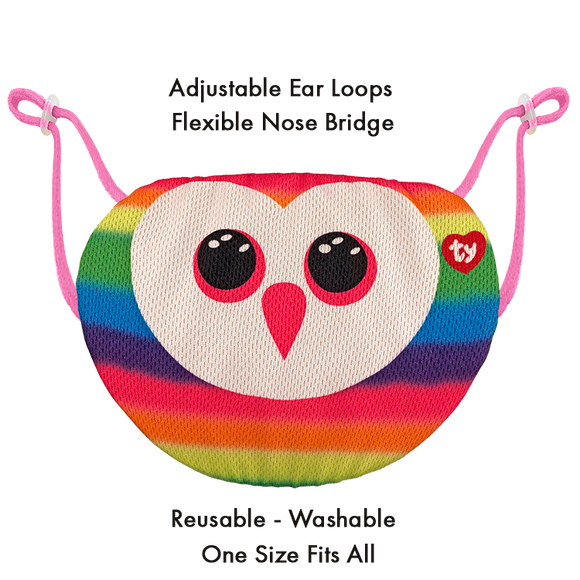 TY Beanie Boo Chidrens Face Mask - Owen The Owl