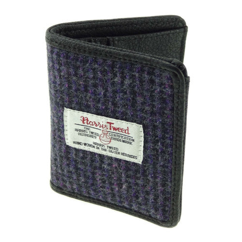 Glen Appin Of Scotland Small Purple Check Harris Tweed Mens Gents Lewis Credit Card Holder Wallet