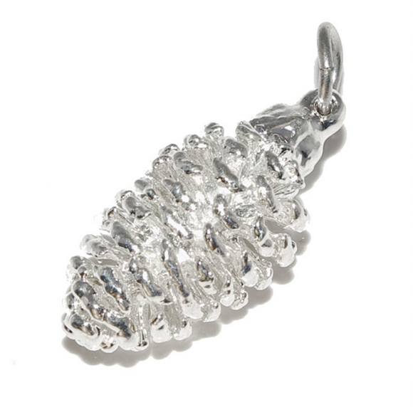 Two Skies Ltd Stunning Forever Leaves Alder Pine Cone Silver Necklace Pendant