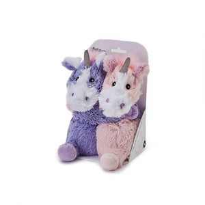 Plush 9 Inch Pair Of Unicorn Hugs Duo Soft Lavendar Scented Microwavable Heatable Cuddly Teddy