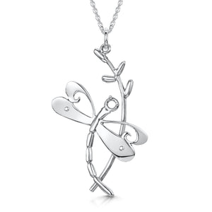Glenna Jewellery Dragonfly Sterling Silver Necklace Pendant