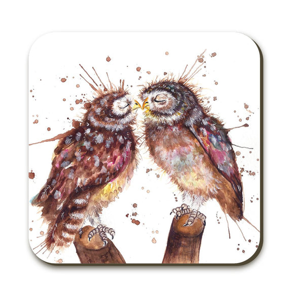 Wraptious Katherine Williams Splatter Loved Up Owl Coaster Table Mat