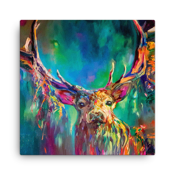 Wraptious Sue Gardner Colourful Woodland Stag Mini Canvas