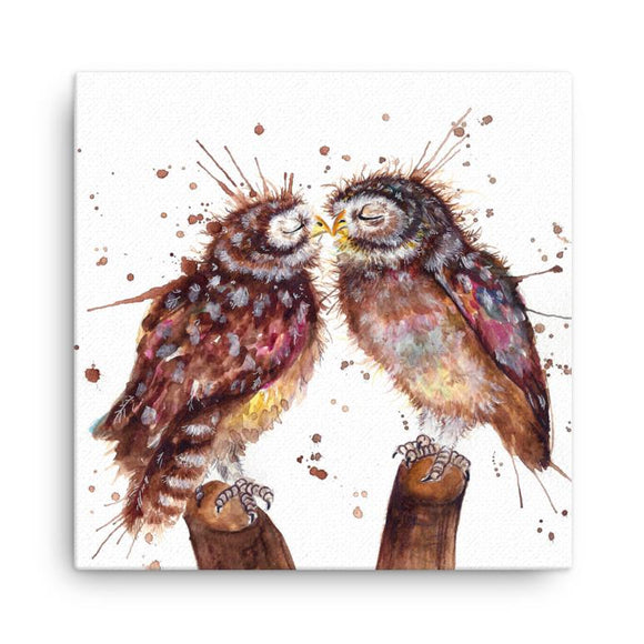 Wraptious Katherine Williams Splatter Loved Up Owls Mini Canvas