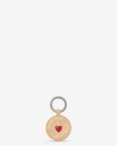 Yoshi Nappa Leather Jammy Jammie Dodger Biscuit Keyring