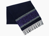 Calzeat of Scotland Nordic Midnight Blue Celtic Border Jacquard Wool Scarf