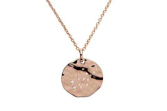 Sterling Silver Rose Gold Virgo Birthday Necklace
