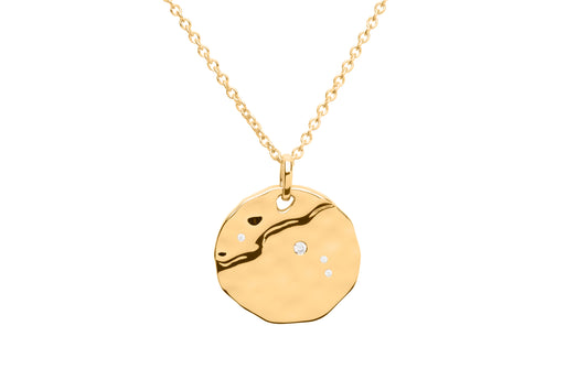 18 Carat Gold Aries Birthday Necklace