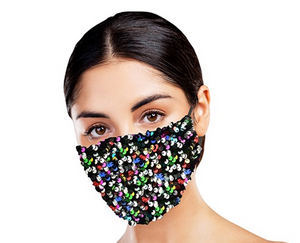Snoozies! Multi Colour Sequins Dazzle Adult Adjustable Washable Reusable Face Mask Covering