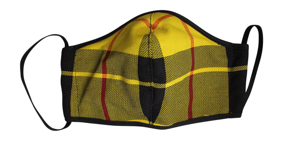 100% Scottish Dress Macleod Tartan Yellow Black Facemask