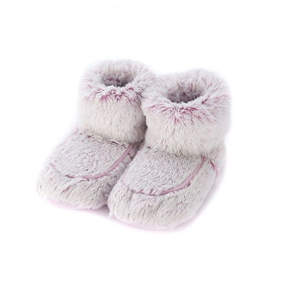 Warmies Plush Microwavable Baby Pink Heatable Boot Slippers - Adult