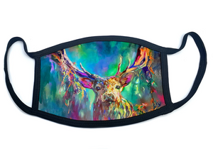 Wraptious Sue Gardner Colourful Woodland Highland Stag Adult Face Mask