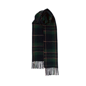 House Of Edgar 100% Lambswool Authentic Hebridean Green Black Tartan Scarf - Kings Of Scotland