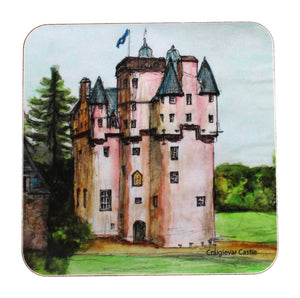 Kimberley Art Hand Painted Watercolour Scottish Coaster - Craigievar Castle