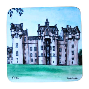 Kimberley Art Hand Painted Watercolour Scottish Coaster - Fyvie Castle