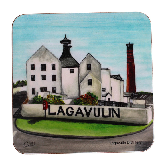 Kimberley Art Hand Painted Watercolour Scottish Distillery Coaster - Lagavulin