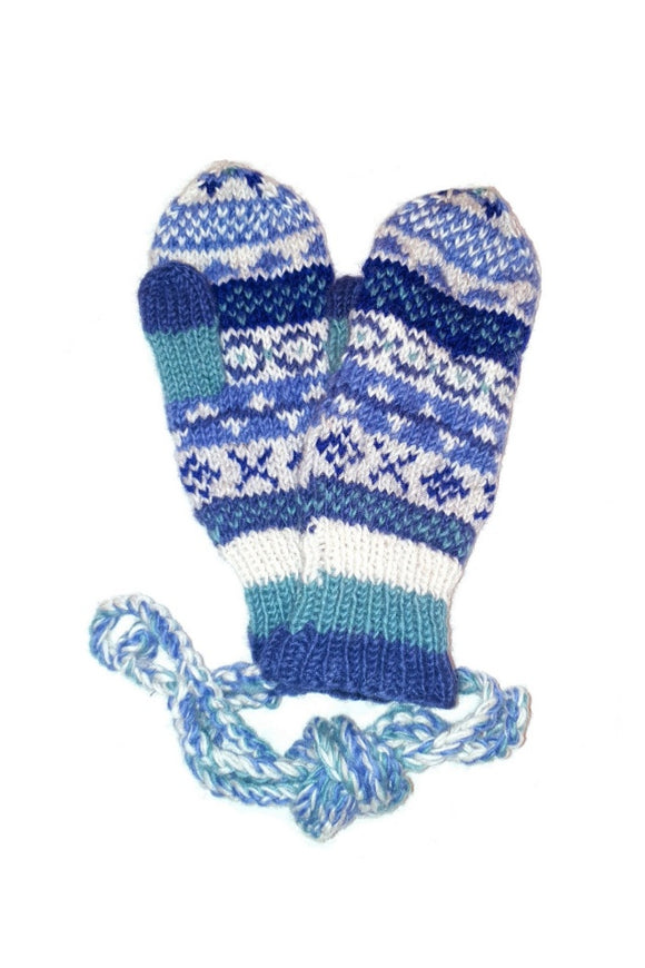 Sustainable Fair Trade Finisterre Natural Wool Glove / Mittens Denim Blue