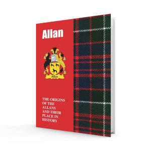 Lang Syne Scottish Clan Crest Tartan Information History Fact Book - Allan