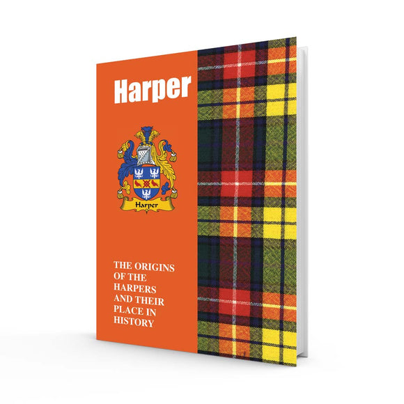 Lang Syne Scottish Clan Crest Tartan Information History Fact Book - Harper
