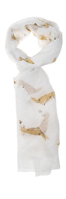 Equilibrium Water Colour Country Animal White Fox Print Ladies Scarf