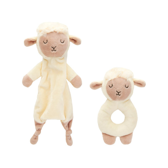 Sass & Belle Super Cute Baa Baa Sheep Lamb Comforter & Rattle Baby Gift Set