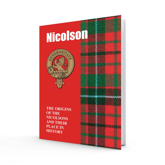 Lang Syne Scottish Clan Crest Tartan Information History Fact Book - Nicolson