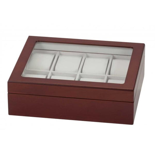 Dark Walnut Finish 8 Watch Storage Box