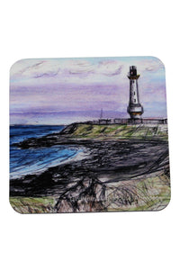 Kimberley Art Hand Painted Watercolour Scottish Coaster - Girdleness Lighthouse