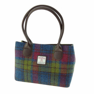 Glen Appin Of Scotland Harris Tweed Cassley Pink Blue Green Tartan Check Ladies Tote Grab Handbag Purse