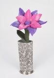 Sustainable Fair Trade Handmade Felted Purple Single Stem Tropical Flower