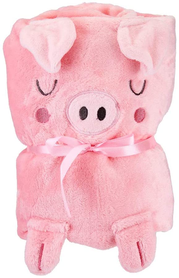 Sass & Belle Super Cute Pink Oink The Piglet Pig Unisex Baby Blanket