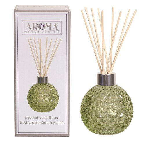 Green Lustre Glass Reed Diffuser & 50 Rattan Reeds